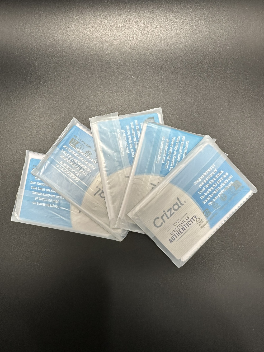 Crizal Microfiber Cleaning Cloth for Eyewear and Sunglasses - Set of 5 (New)